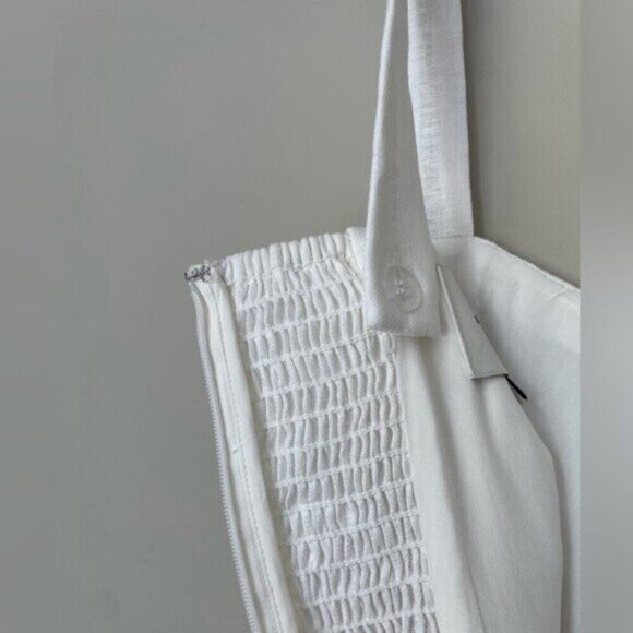 NEW Reformation Everett Linen Midi Dress White | US 2 UK 6 - Picture 12 of 16